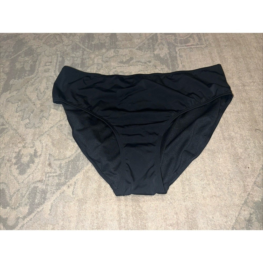 New FULLFITALL Swim Bikini Bottom Black Lined  Full‎ Coverage Womens Plus Sz 24